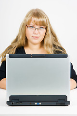 Image showing blonde with a laptop