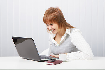 Image showing girl in office