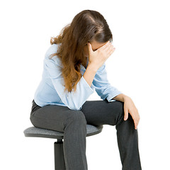 Image showing tired businesswoman