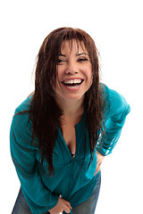 Image showing Happy vibrant girl laughing