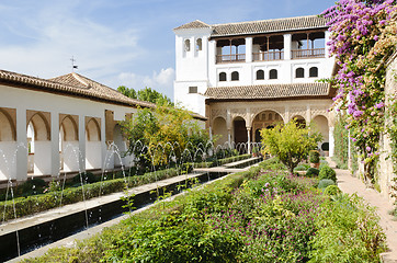 Image showing Alhambra - Patio de la Acequia inside the Generalife gardens