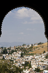 Image showing Albaicin district as seen from the Alhambra in Granada, Spain