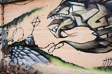 Image showing Monster on a graffiti