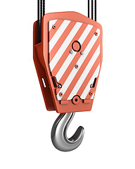 Image showing Red crane hook 