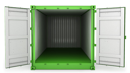 Image showing Opened green freight, front view