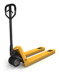 Image showing Pallet truck in perspective, rear view