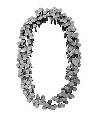 Image showing Alphabet made from hammered nails isolated, number 0