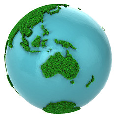 Image showing Globe of grass and water, Australia part