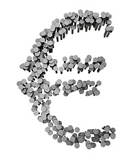 Image showing Alphabet made from hammered nails, euro symbol