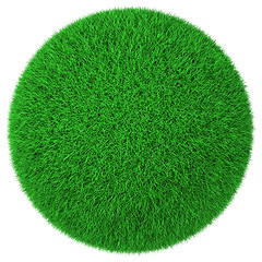 Image showing Ball made of green grass isolated