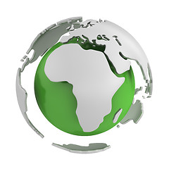 Image showing Abstract green globe, Africa part