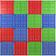 Image showing Background of multiple color freight containers