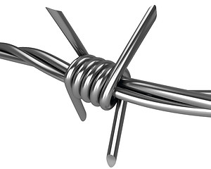 Image showing Barbed wire spike closeup