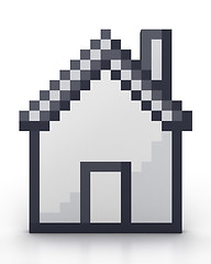 Image showing Pixelated house frontal view