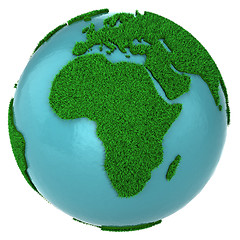 Image showing Globe of grass and water, Africa part
