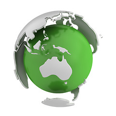 Image showing Abstract green globe, Australia part