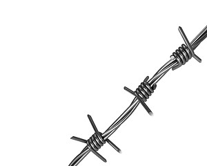 Image showing Barbed wire, corner version