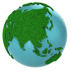 Image showing Globe of grass and water, Asia part