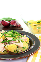 Image showing Wild garlic potato salad