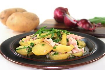 Image showing Wild garlic potato salad