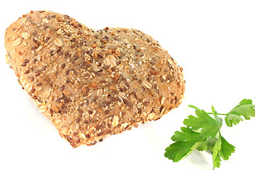 Image showing wholemeal heart roll