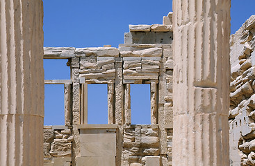 Image showing Deatail of Propylaea Gateway to Acropolis