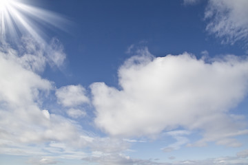 Image showing Beautiful blue sky and white clouds 