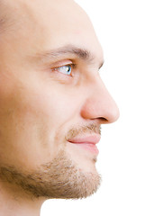 Image showing face unshaven young man in profile