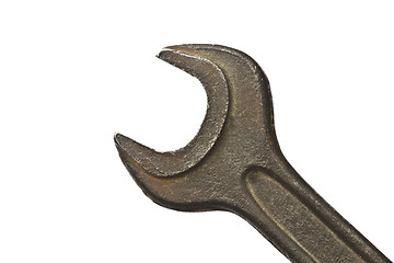 Image showing An old wrench isolated on white