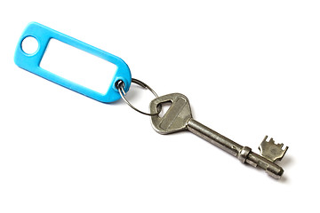 Image showing Blank tag and a key isolated on white