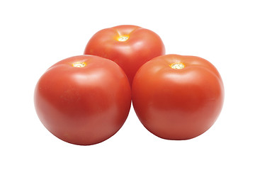Image showing Three tomatoes isolated