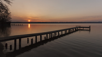 Image showing sunset at lake Starnberg