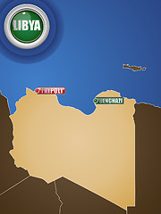 Image showing Libya War Map with Cities Tripoli and Benghazi