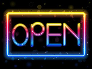 Image showing Open Neon Sign Rainbow Color