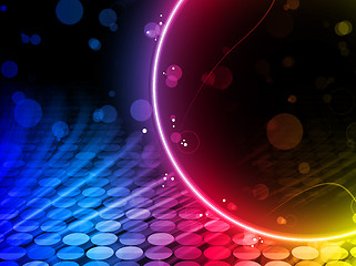 Image showing Disco Abstract Circle Box on Black Background