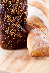 Image showing fresh bread and baguette