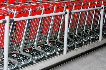 Image showing Shopping carts angle