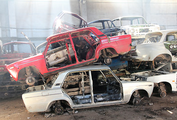 Image showing cars is returned for recycling as scrap metal