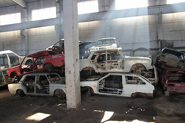 Image showing cars is returned for recycling as scrap metal