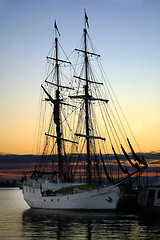 Image showing Tall Ship at Sundown