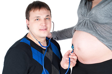 Image showing Beautiful couple - pregnant woman