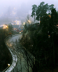 Image showing Winding Evening Road