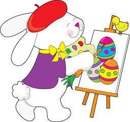 Image showing Bunny Painting Egg