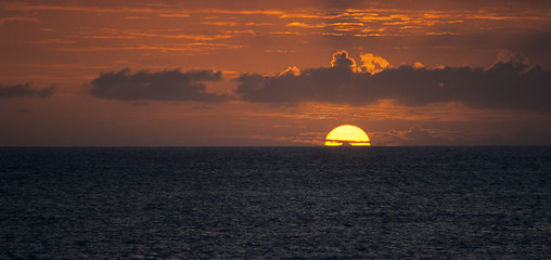 Image showing Sunset on Indian Ocean, La Reunion Island