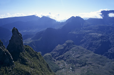 Image showing Mafate cirque from Maido, La Reunion Island