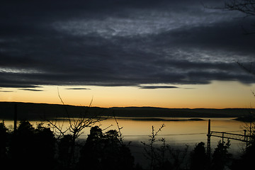 Image showing Sunset Oslo Fjord