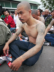 Image showing Tattoo Festival at Wat Bang Phra in Nakhon Chaisi near Bangkok, 