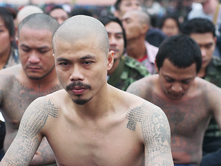 Image showing Tattoo Festival at Wat Bang Phra in Nakhon Chaisi near Bangkok, 