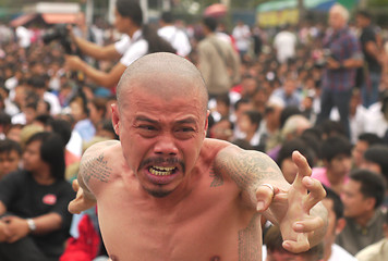 Image showing Tattoo Festival at Wat Bang Phra in Nakhon Chaisi near Bangkok, 