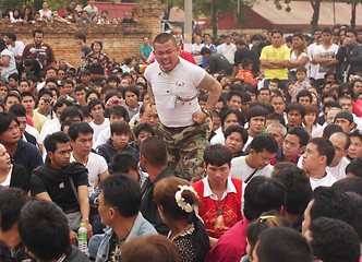 Image showing Tattoo Festival at Wat Bang Phra in Nakhon Chaisi near Bangkok, 